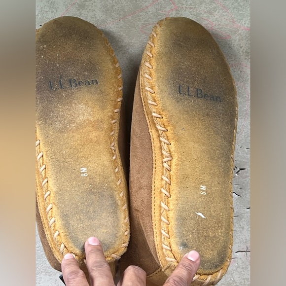 L.L. Bean Tan Shearling Lined Slippers - Picture 4 of 6